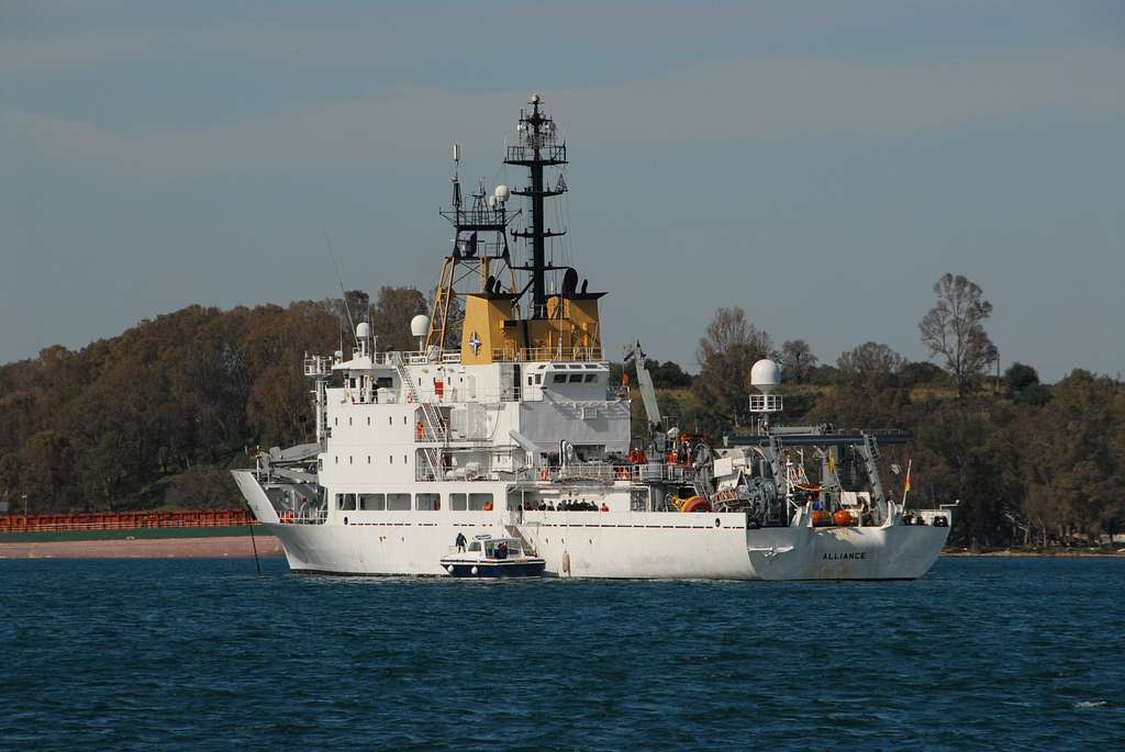 NATO Research Vessel Alliance sits at anchor as visiting - PICRYL ...