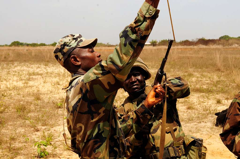 An Armed Forces of Liberia range control officer ensures - PICRYL ...