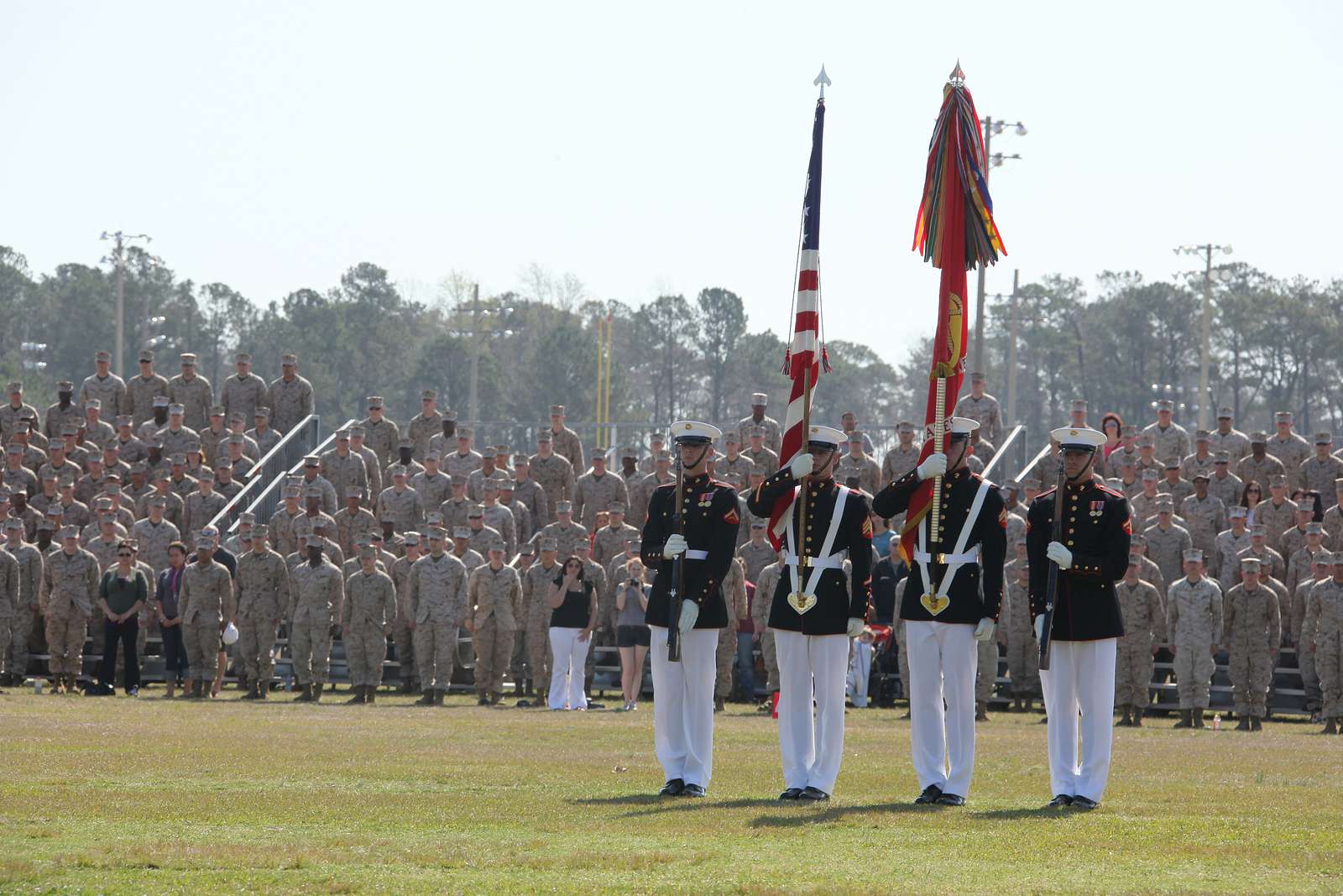 Marines, Friends And Families Watch As The Color Guard - Nara & Dvids 