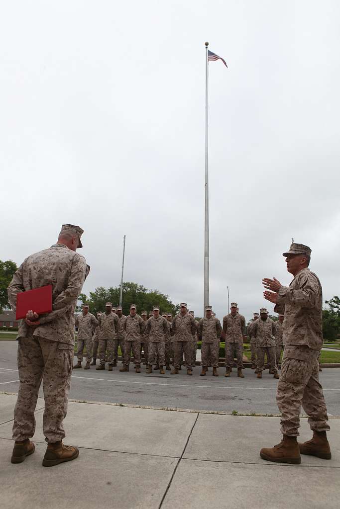 Maj. Gen. Michael G. Dana right the 2nd Marine Logistics