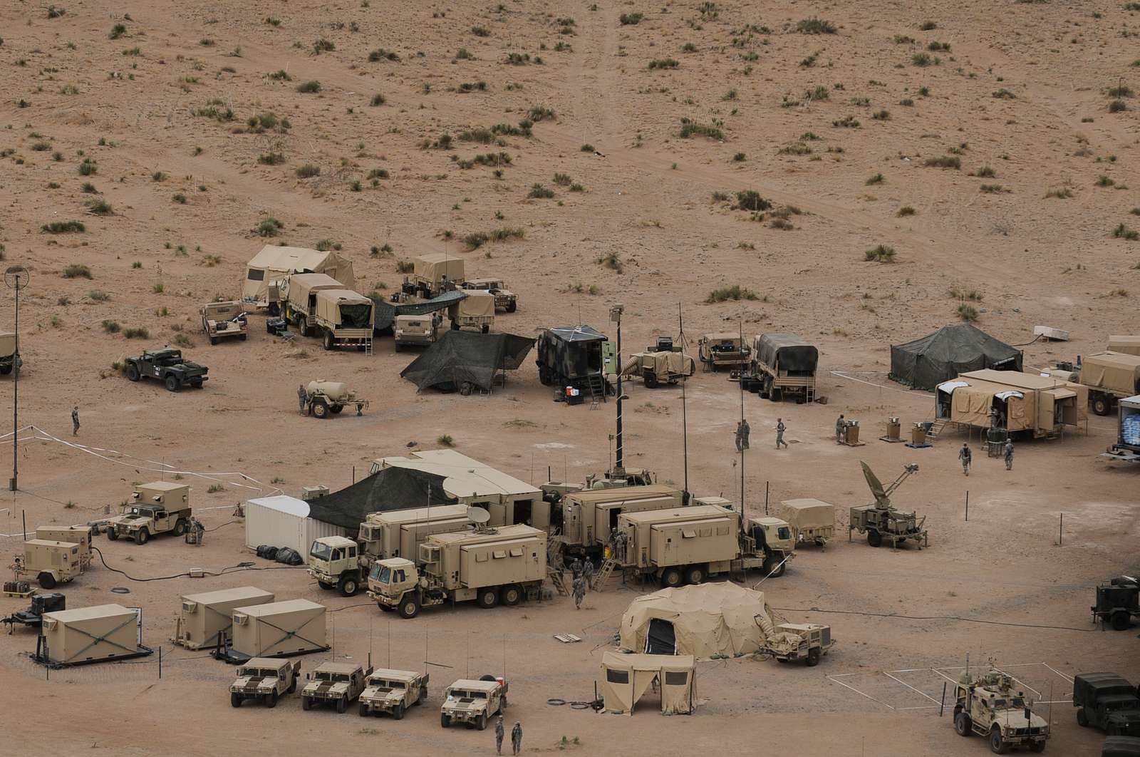 Pictured is an aerial view of a tactical assembly area - NARA & DVIDS ...