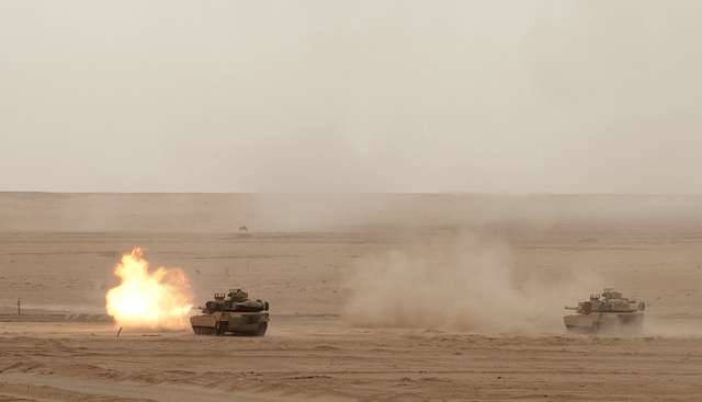 M1A2 Abrams Tanks Of The 2nd Combined Arms Battalion, - NARA & DVIDS ...