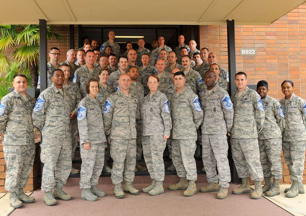 Master Sergeant Selects Pose For Group Photo - PICRYL Public Domain Search