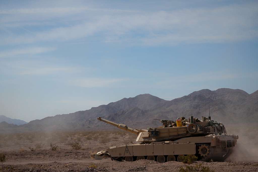 An M1A1 Abrams battle tank with Marines serving with - PICRYL Public ...