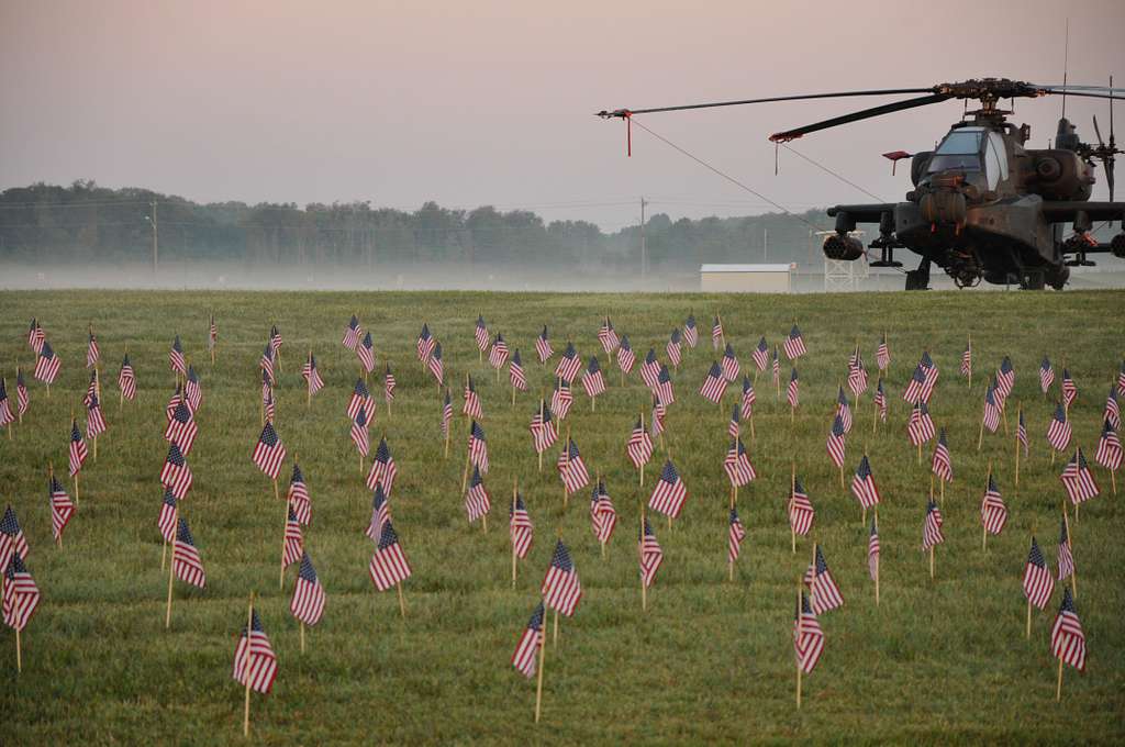 A flag is placed in honor of those Screaming Eagle - NARA & DVIDS