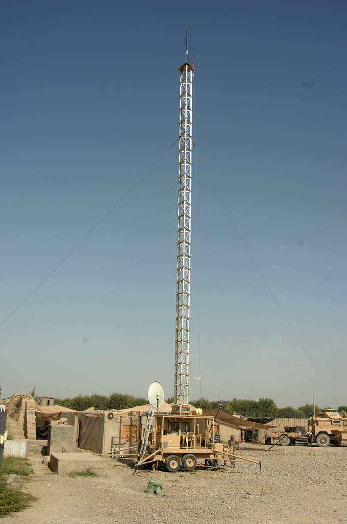A PTM-100 portable radio tower which provides an 80-foot - NARA