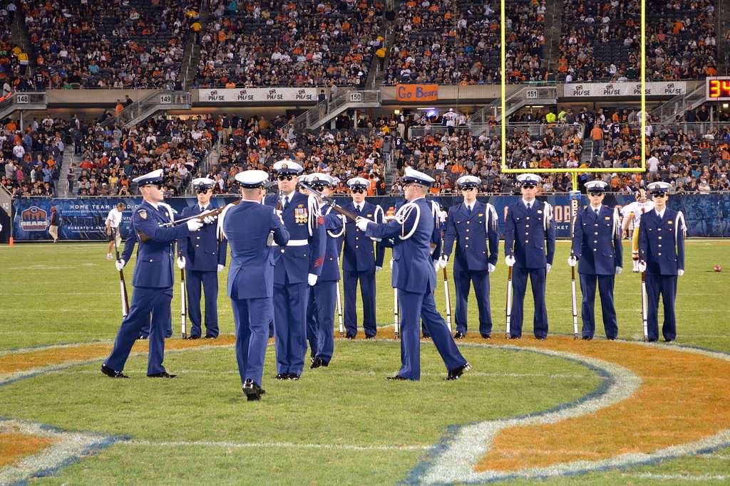 Silent Drill Team performs at Chicago Bears game. - PICRYL - Public Domain  Media Search Engine Public Domain Search