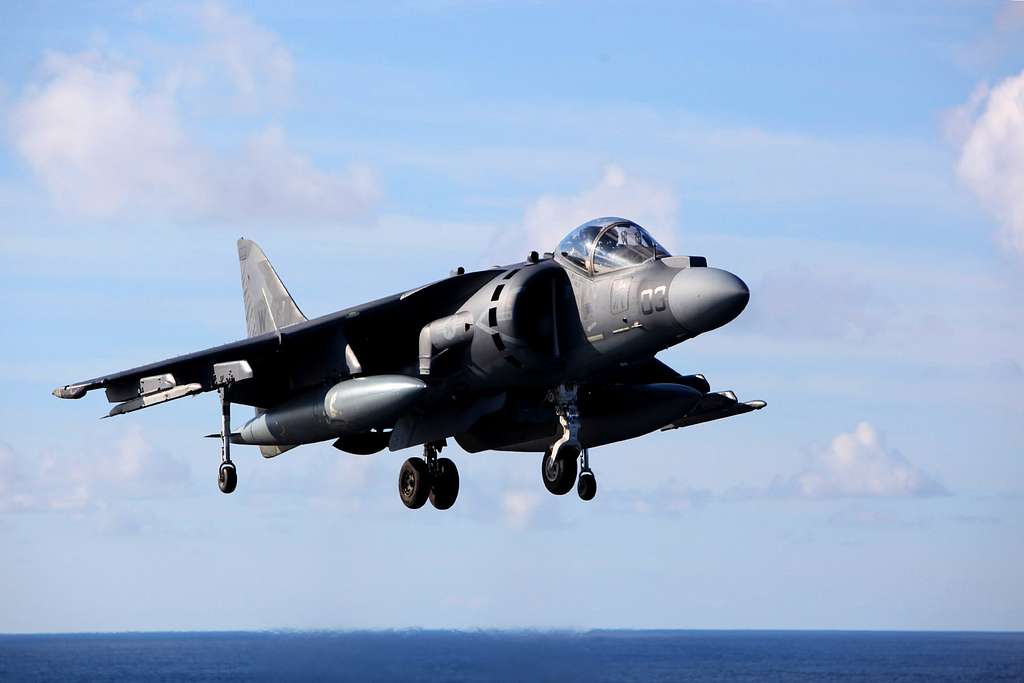 An AV-8B Harrier Jet With Marine Attack Squadron (VMA) - NARA & DVIDS ...