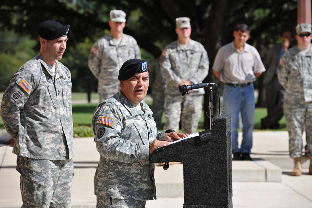 Command Sgt Maj Gabriel Cervantes Center The Outgoing Nara