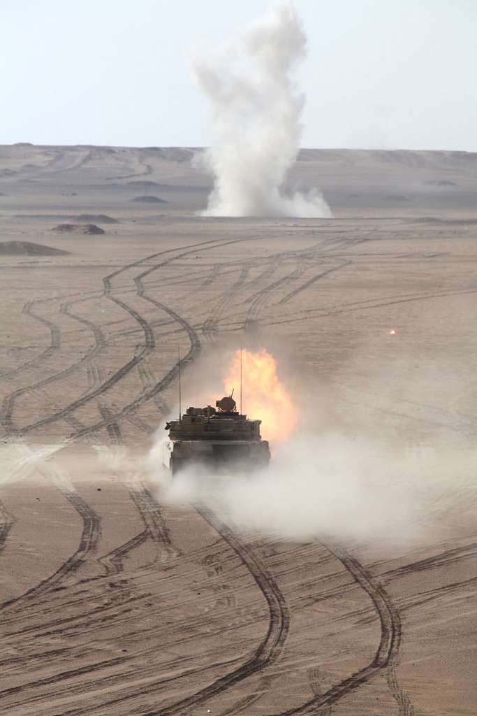 An M1A2 Abrams Tank Fires At A Target At A Live-fire - NARA & DVIDS ...