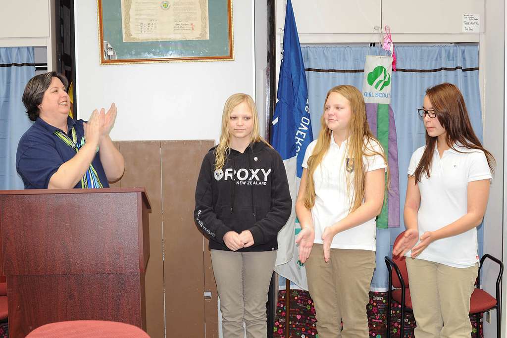 Nicole and Megan Brodie and Akari Stolt are presented NARA