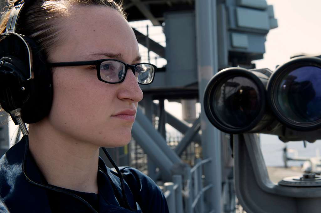 Seaman Alexandria Burton stands the forward lookout PICRYL