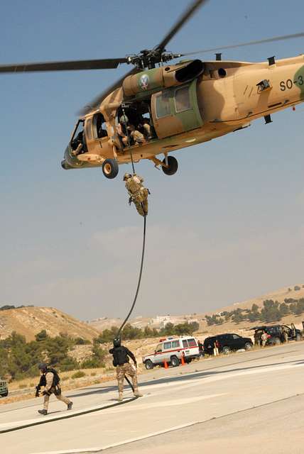 A U.S. Army Special Forces Soldier slides down a rope - NARA & DVIDS ...