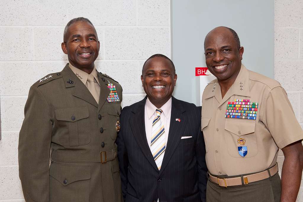 Marine Major General Ronald L. Bailey, left, Commanding General