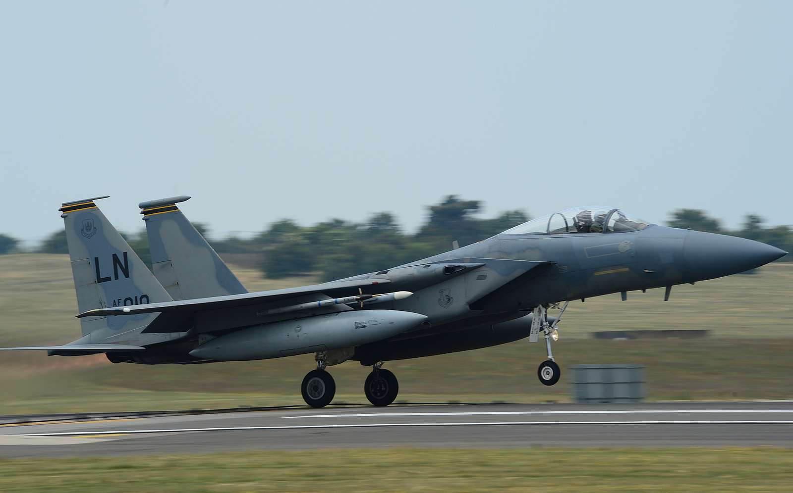 An F-15C Eagle from the 493rd Fighter Squadron takes - NARA & DVIDS ...