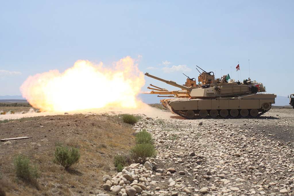 U.S. Army M1A2 SEP Abrams tanks assigned to the 3rd Battalion, 116th ...