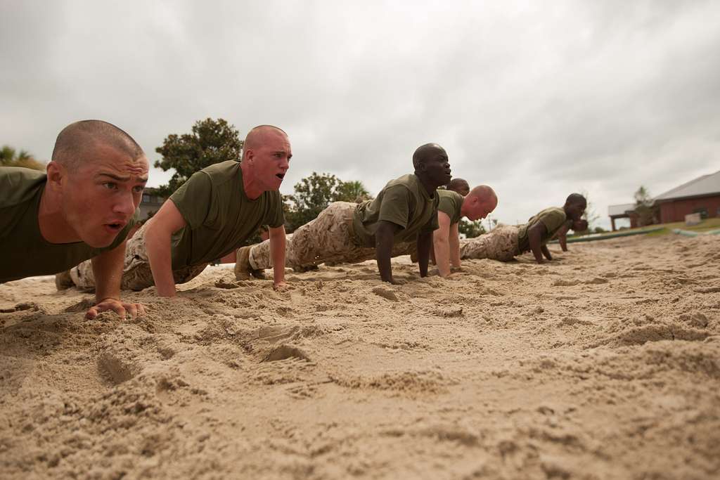 Recruits of Mike Company, 3rd Recruit Training Battalion, - PICRYL ...