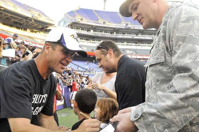 John Harbaugh and Baltimore Ravens Honor Military Service