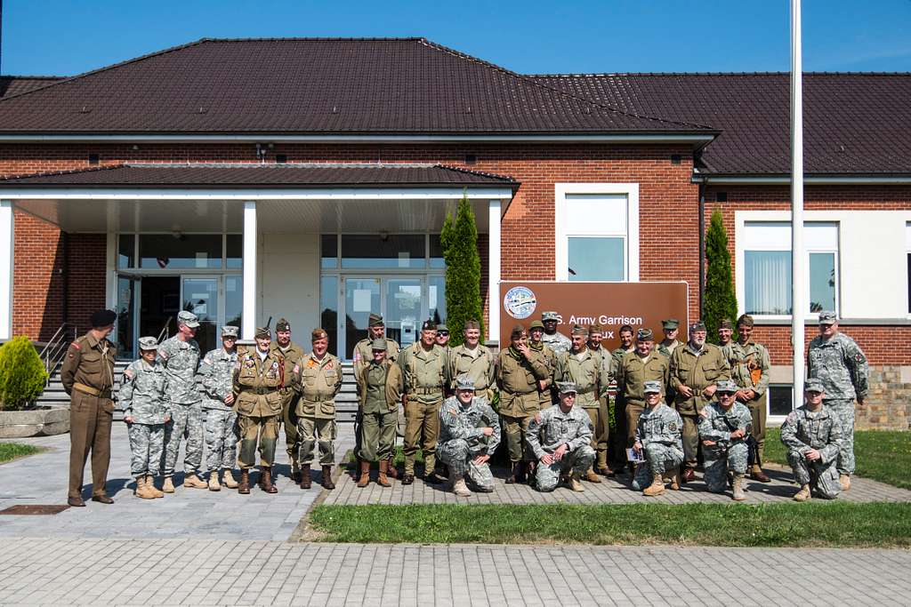 A Group Of Belgian World War Ii Reenactors Pose With - Picryl - Public 