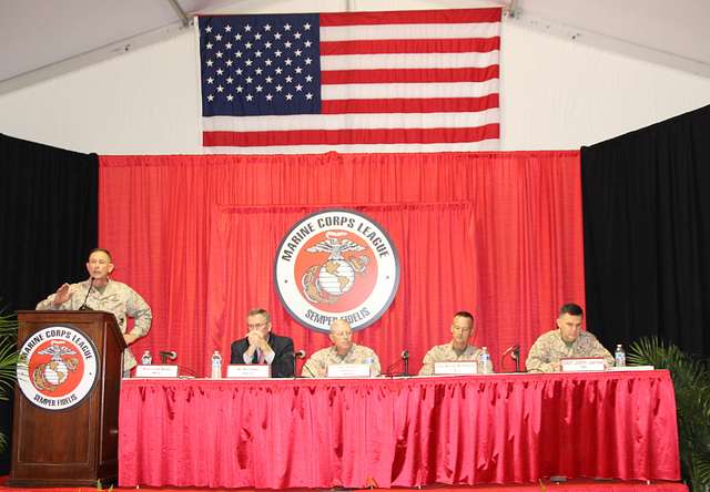 Brig. Gen. Frank Kelley (standing), commander of Marine - NARA & DVIDS ...