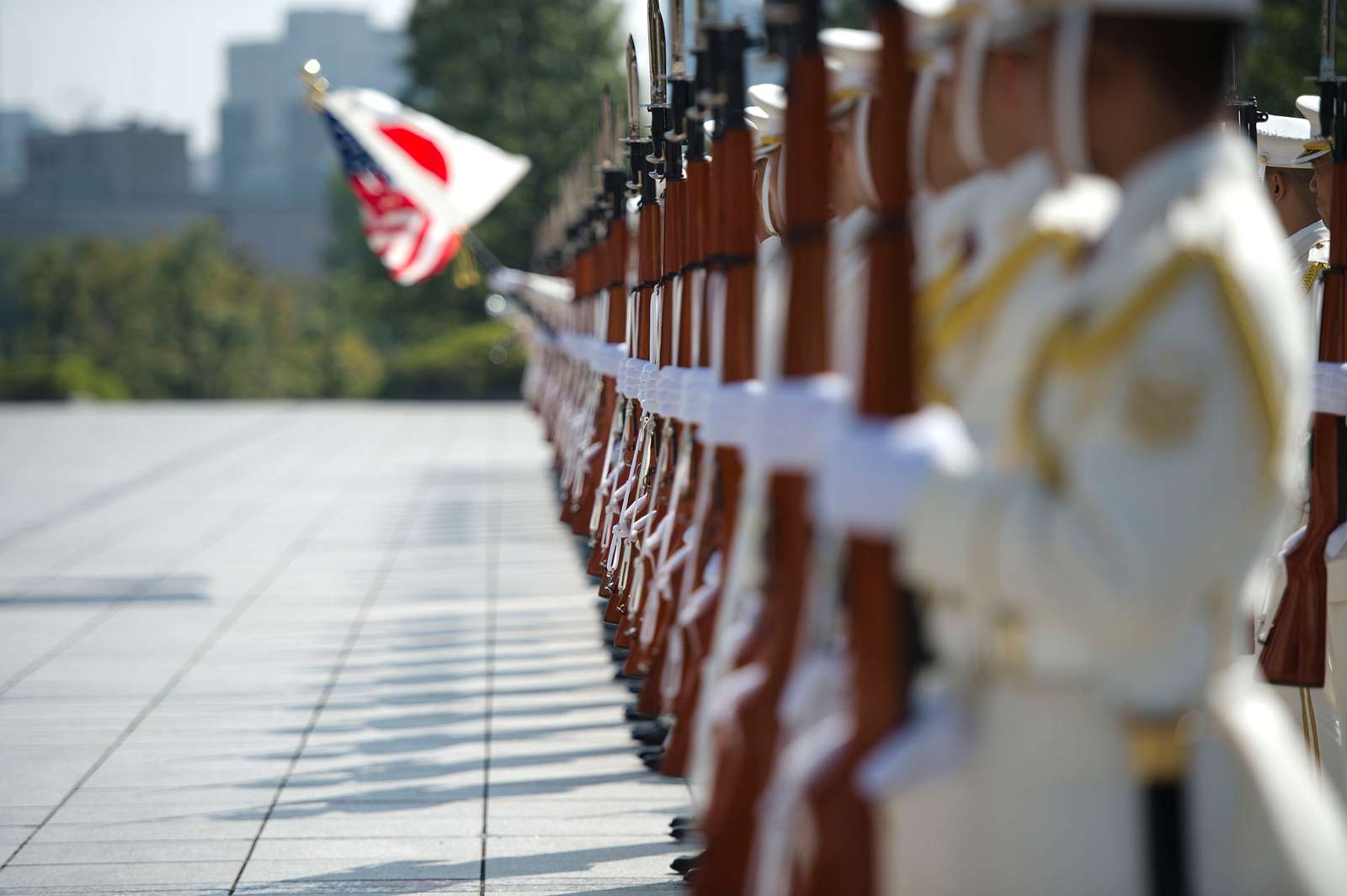 Japanese Soldiers Stand At Attention For An Honors - NARA & DVIDS ...