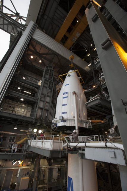 VANDENBERG AIR FORCE BASE, Calif. – The launch gantry is rolled back to ...