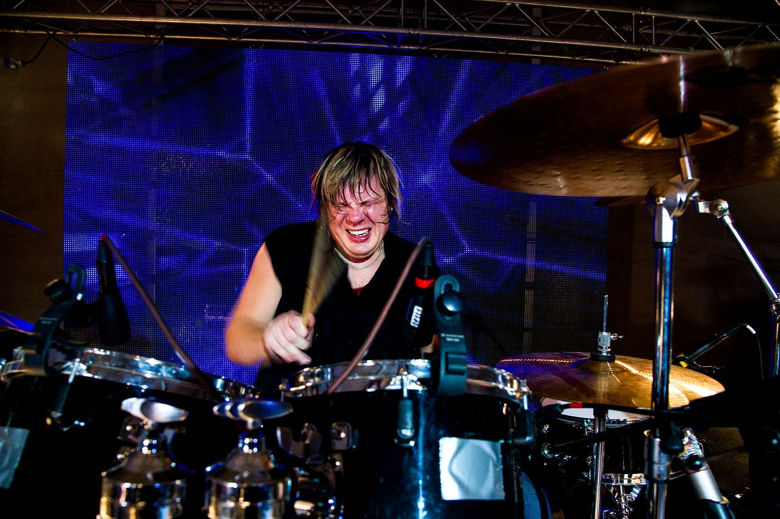 Pontus Engborg, drummer, performs a drum solo during - NARA & DVIDS ...