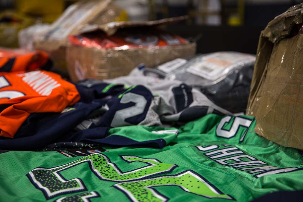 Counterfeit NFL Jerseys seized by CBP at JFK International…