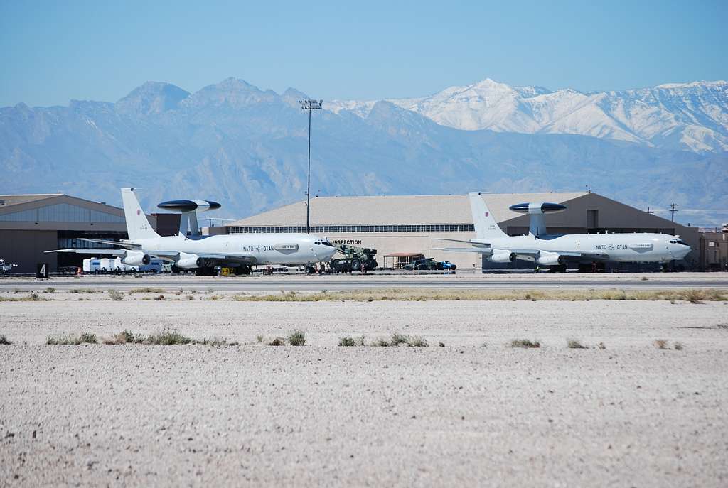 Two NATO AWACS sit on the ramp at Nellis Air Force - NARA & DVIDS ...