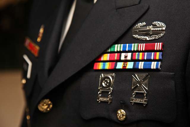 Awards are displayed on the dress uniform belonging - NARA & DVIDS ...