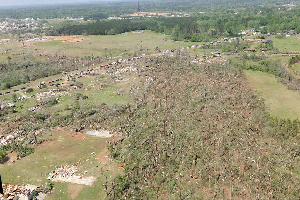 Tornado damage is photographed in Louisville, Miss. - PICRYL Public ...