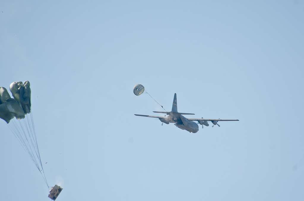 An Air Force C-130 Hercules conducts a heavy equipment - PICRYL Public ...