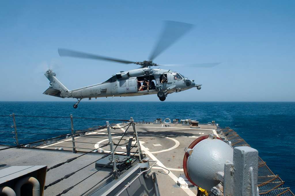 A U.S. Navy MH-60S Seahawk helicopter assigned to Helicopter - PICRYL ...