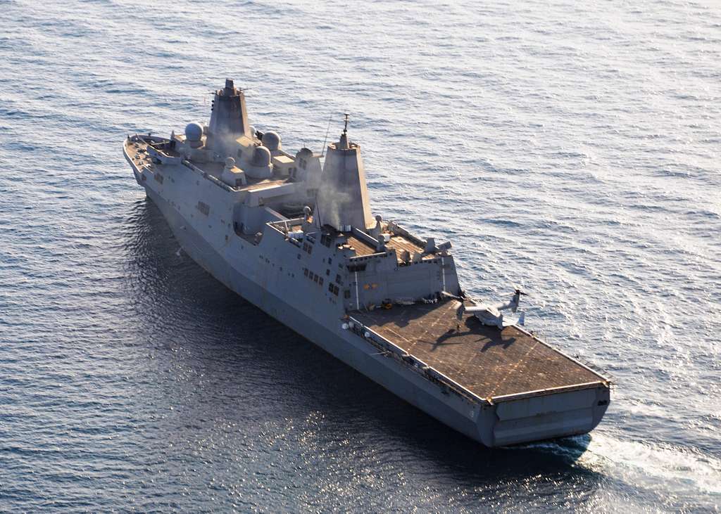 The amphibious transport dock ship USS Mesa Verde (LPD - NARA & DVIDS