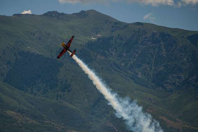 A Red Bull Stunt Plane Performs Maneuvers During The - NARA & DVIDS ...