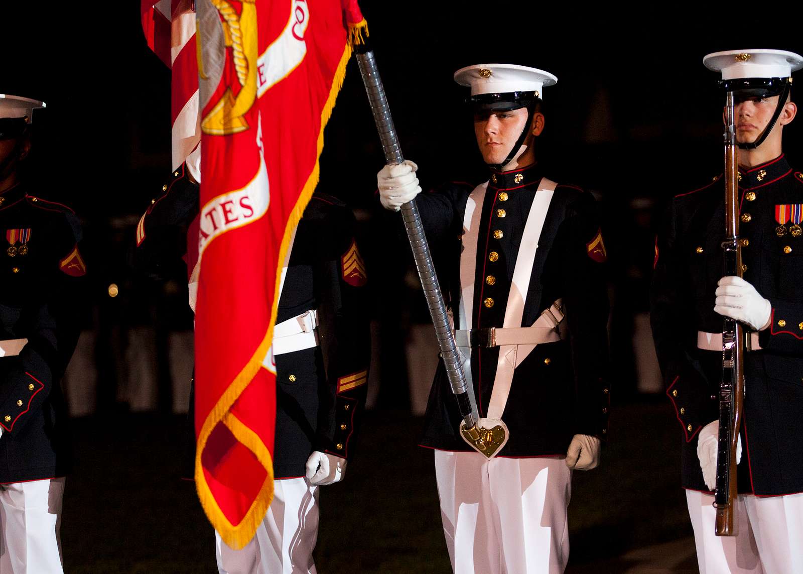 Members Of A U S Marine Corps Color Guard Display Nara And Dvids