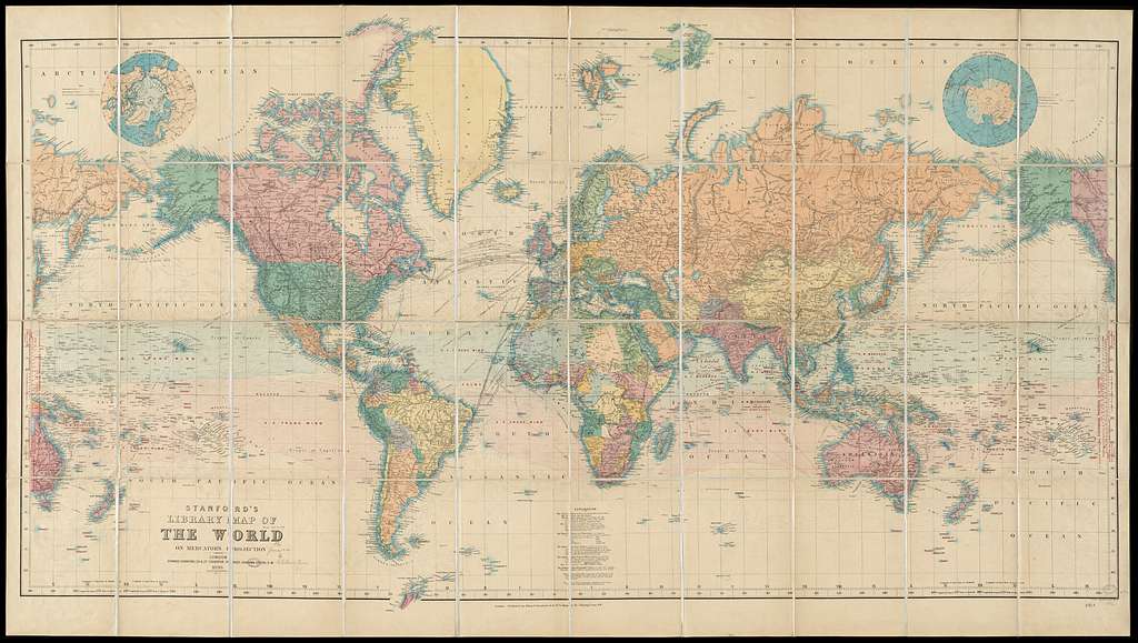 Stanford's library map of the world on Mercator's projection ...