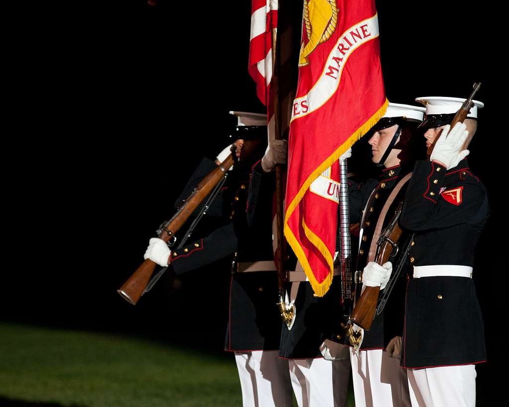 Members of a U.S. Marine Corps color guard present - NARA & DVIDS ...