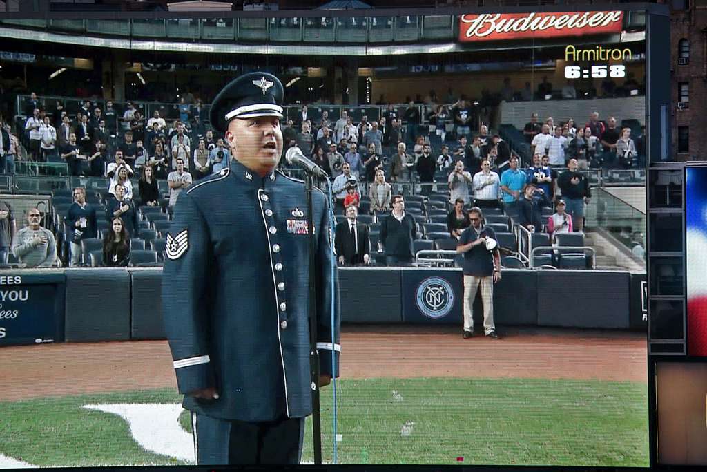 DVIDS - Images - Flyover at Yankee Stadium for USAF's 67th