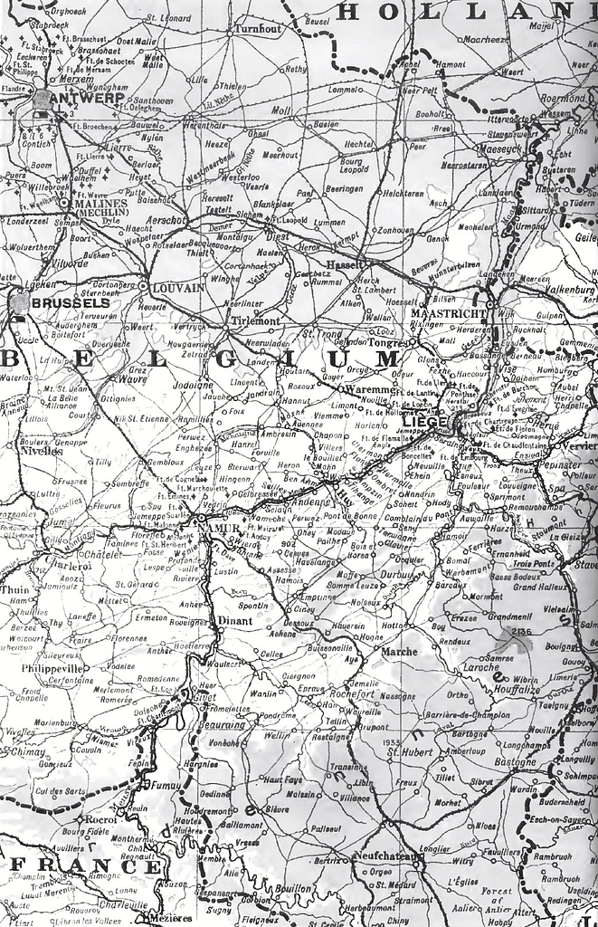 Map of Luxembourg and southern Belgium 1914 - PICRYL - Public Domain ...