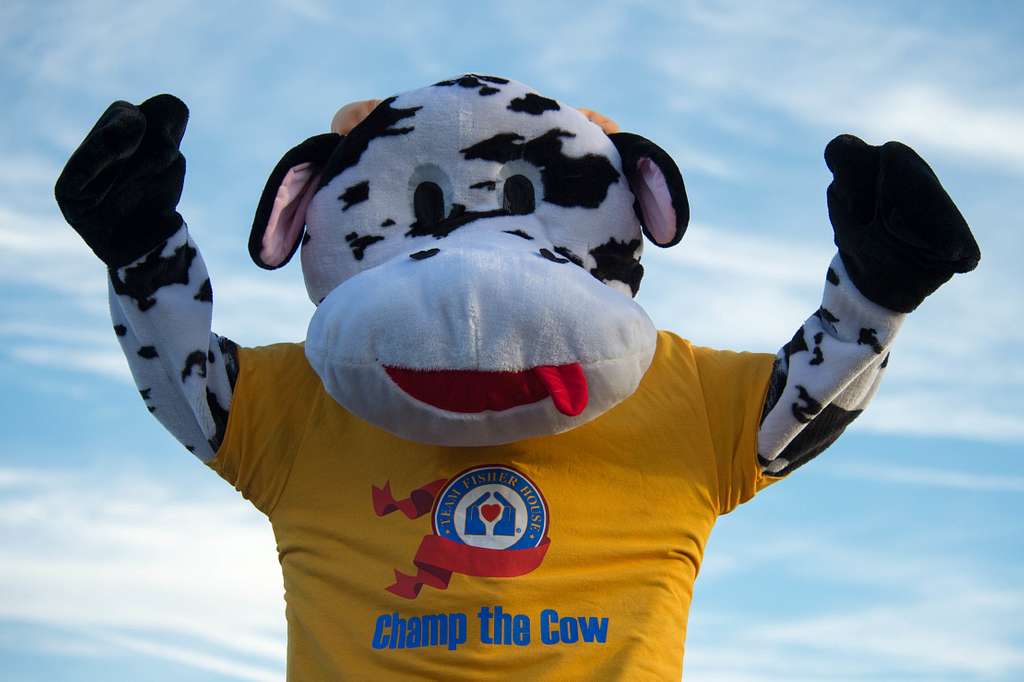 Champ the Cow from the Fisher House cheers on over - PICRYL