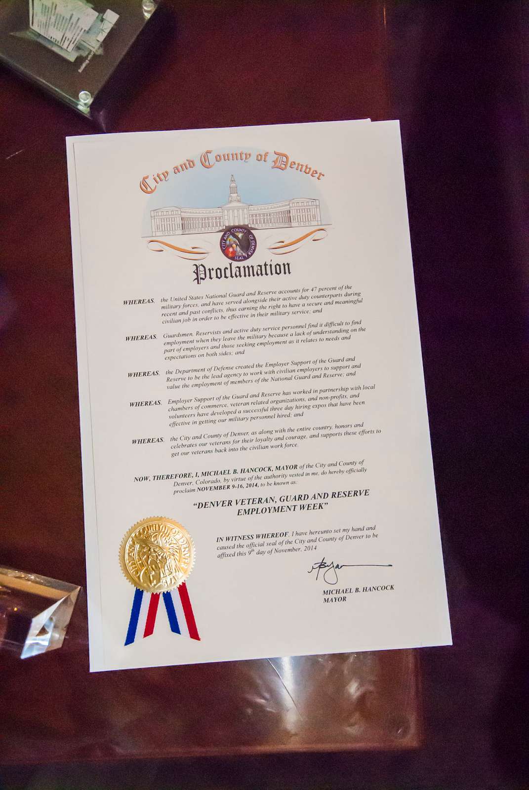 Denver Mayor Michael Hancock signs a proclamation - U.S ...