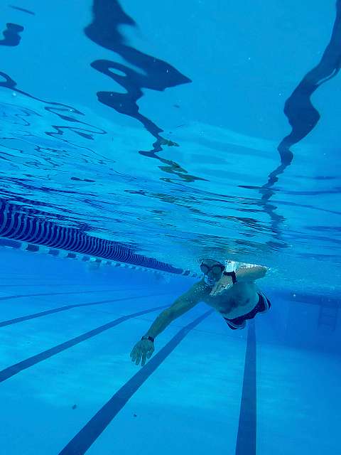 A Team Scott Member Completes The 300 Meter Swim During - Nara & Dvids 