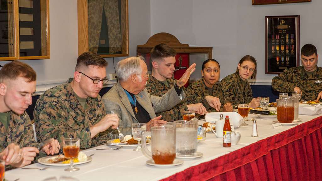 Retired U.S. Marine Corps Col. Harvey Barnum, center, - NARA & DVIDS ...