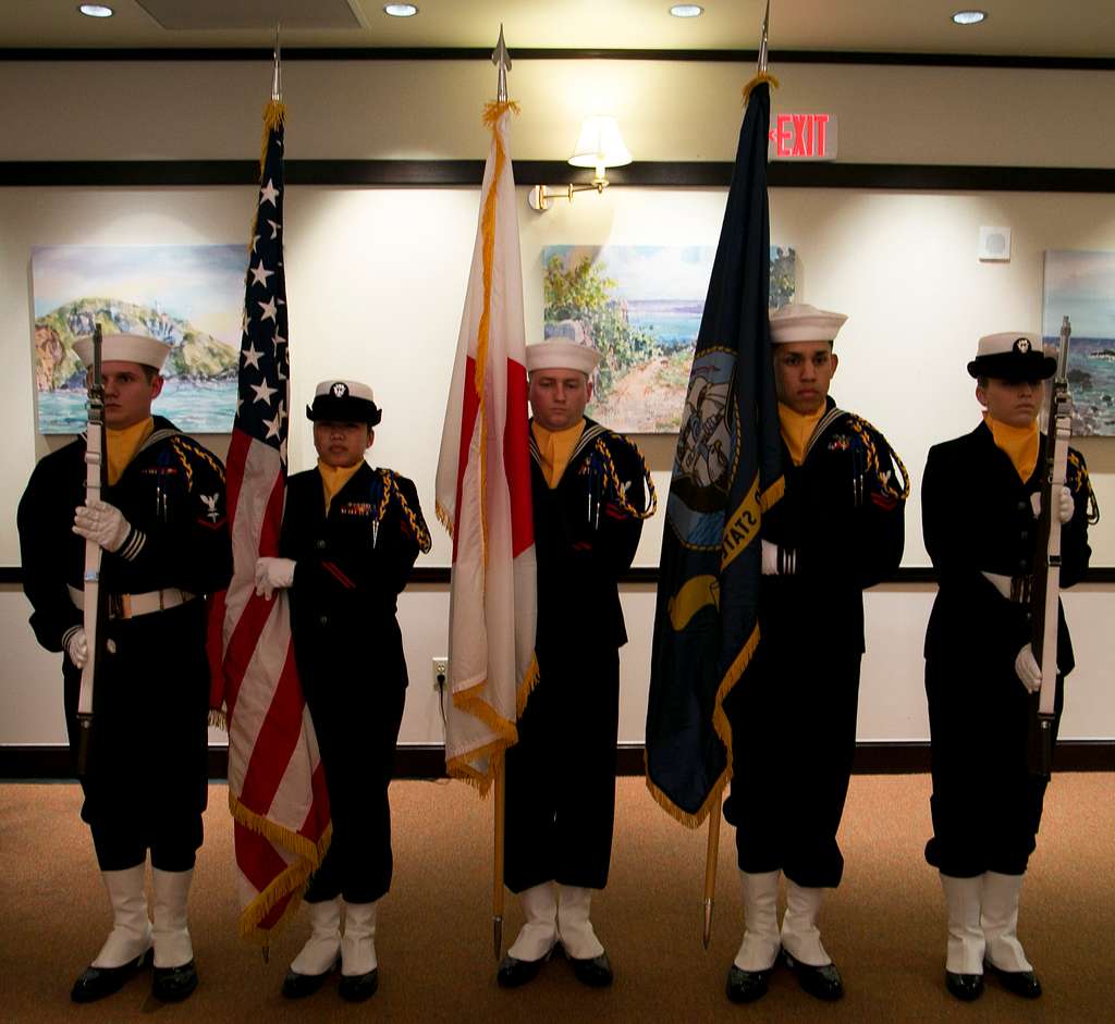 Sailors in the U.S. Navy color guard present the flags - PICRYL Public ...