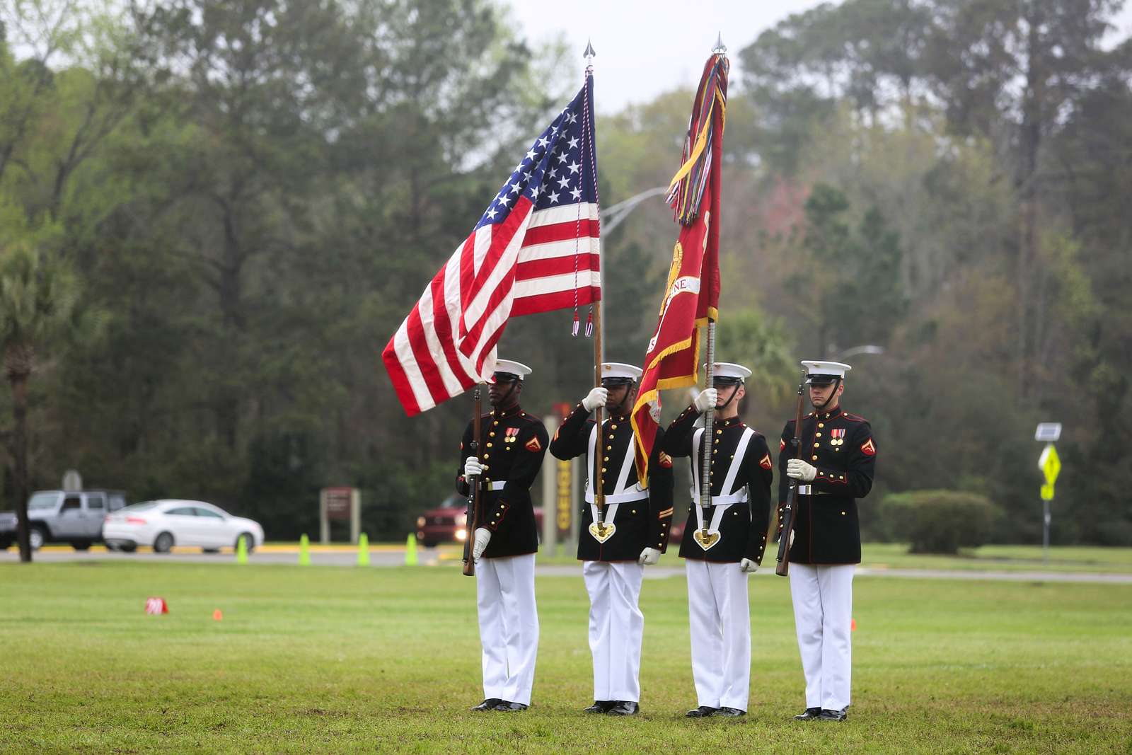 The U.s. Marine Corps Color Guard, With The U.s. Marine - Nara & Dvids 