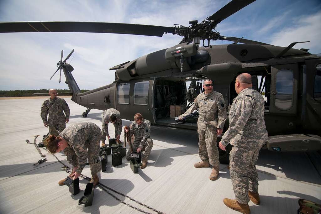 New Jersey Army National Guard UH-60 Black Hawk helicopter pilots and crew  chiefs assigned to