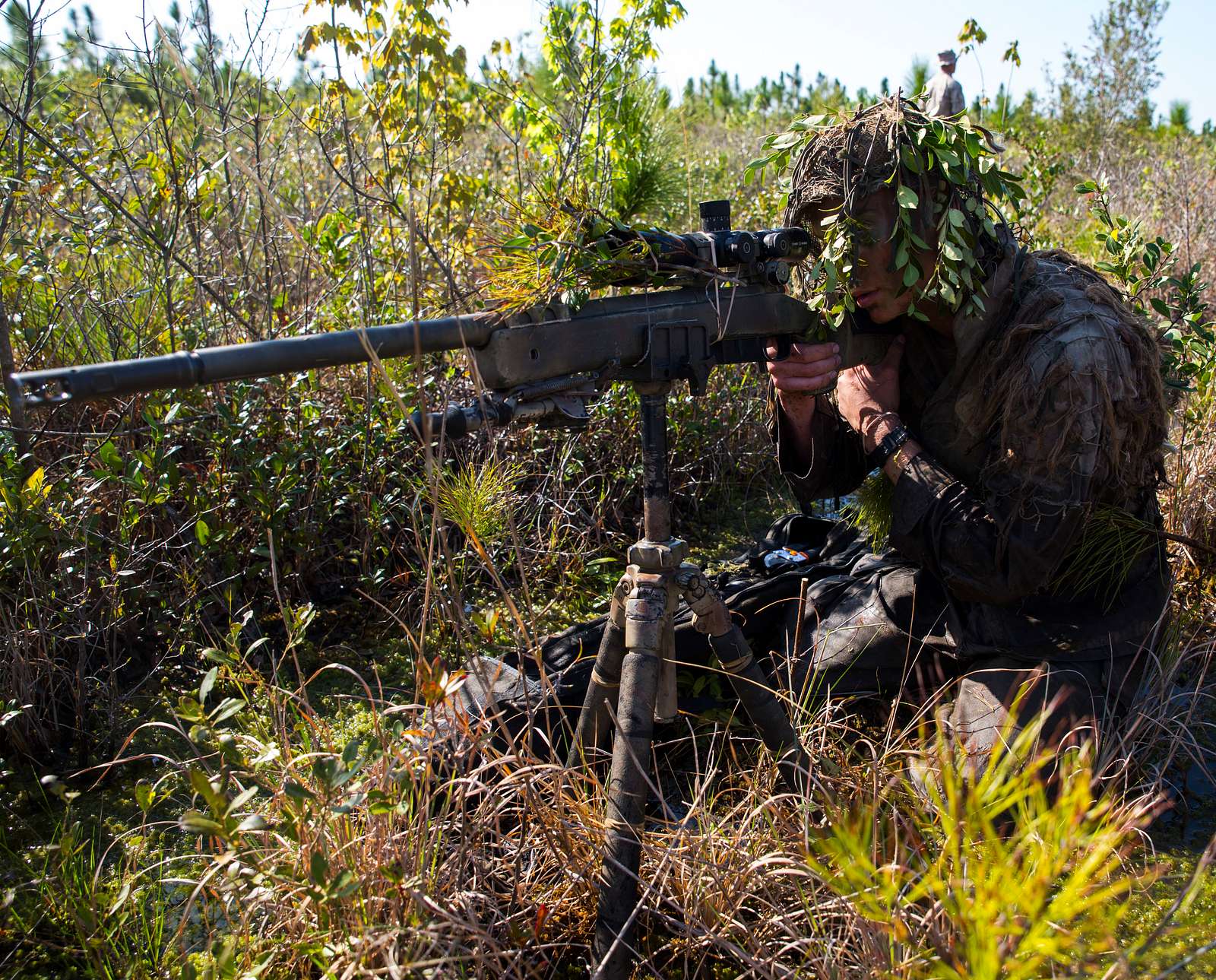 A Marine scout sniper candidate with Scout Sniper Platoon, - NARA ...