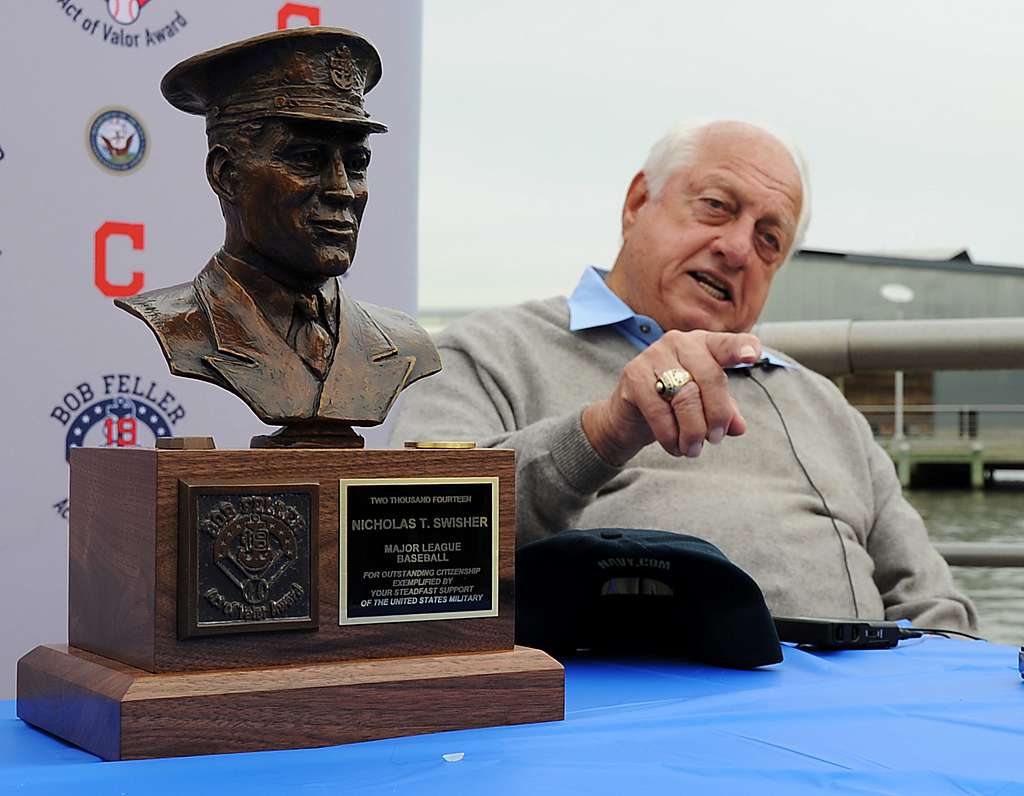 Cleveland baseball legend Bob Feller's bust donated to Navy