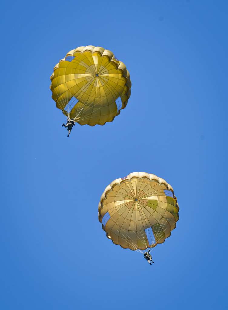 German soldiers parachute over the historic La Fiere - NARA & DVIDS ...